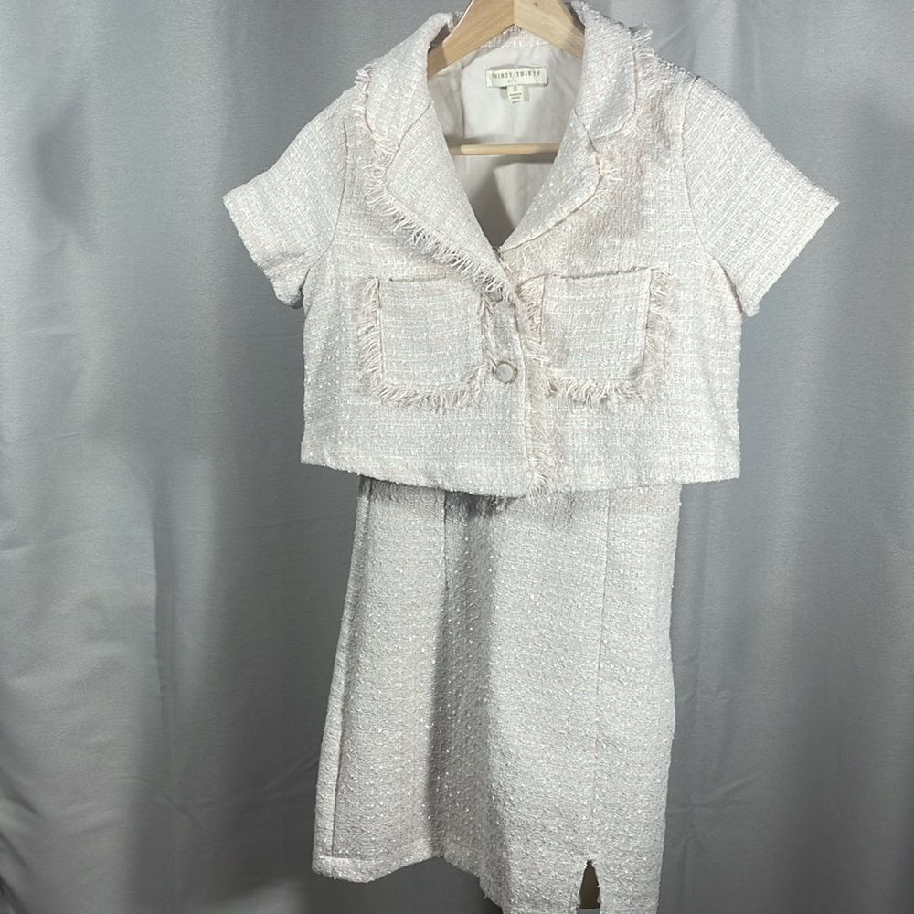 Thirty Thirty Cream suit Jacket dress set tweed